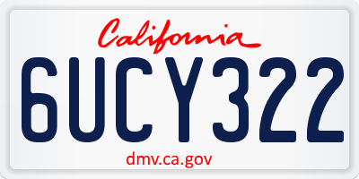 CA license plate 6UCY322