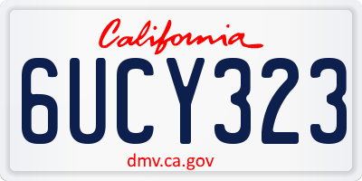 CA license plate 6UCY323