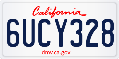 CA license plate 6UCY328