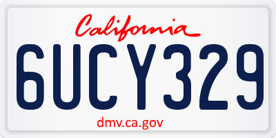CA license plate 6UCY329