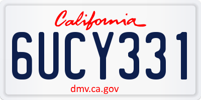 CA license plate 6UCY331
