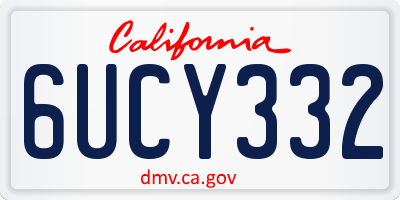 CA license plate 6UCY332