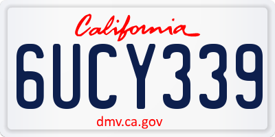 CA license plate 6UCY339