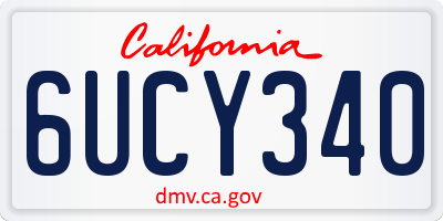 CA license plate 6UCY340