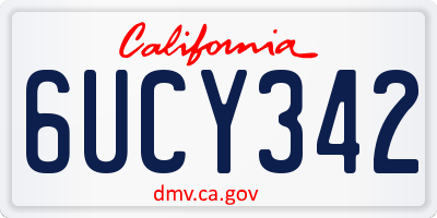 CA license plate 6UCY342