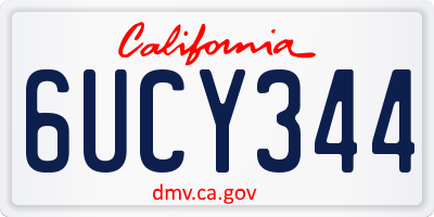 CA license plate 6UCY344