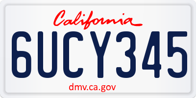 CA license plate 6UCY345