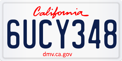 CA license plate 6UCY348