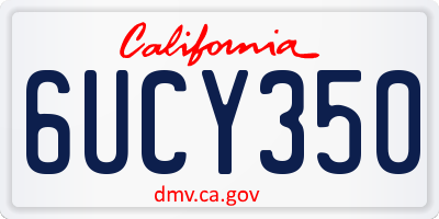 CA license plate 6UCY350