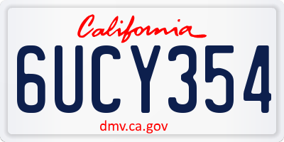 CA license plate 6UCY354