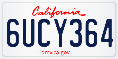 CA license plate 6UCY364