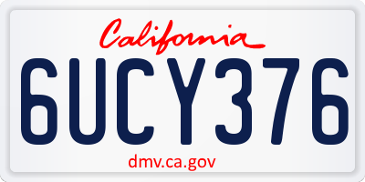 CA license plate 6UCY376