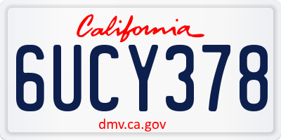 CA license plate 6UCY378