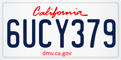 CA license plate 6UCY379