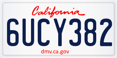CA license plate 6UCY382