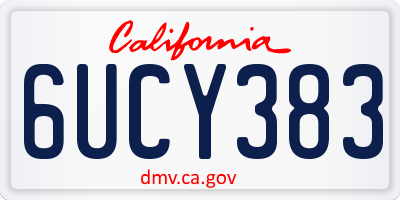 CA license plate 6UCY383