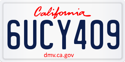 CA license plate 6UCY409