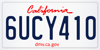 CA license plate 6UCY410