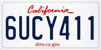 CA license plate 6UCY411