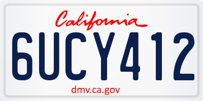 CA license plate 6UCY412