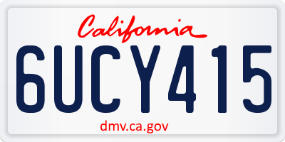 CA license plate 6UCY415