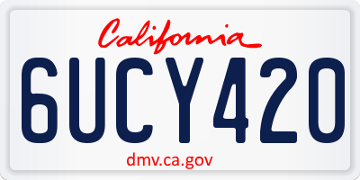 CA license plate 6UCY420
