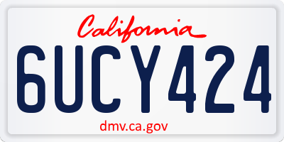 CA license plate 6UCY424