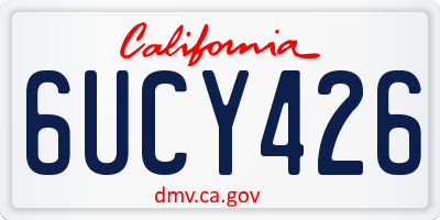 CA license plate 6UCY426