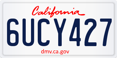 CA license plate 6UCY427