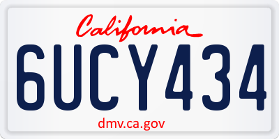 CA license plate 6UCY434