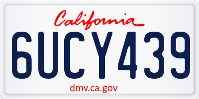 CA license plate 6UCY439