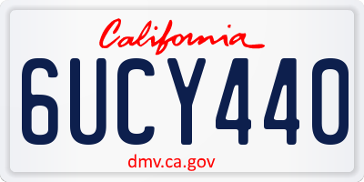 CA license plate 6UCY440