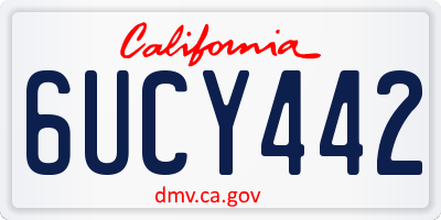 CA license plate 6UCY442