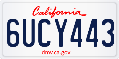CA license plate 6UCY443