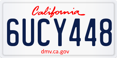 CA license plate 6UCY448
