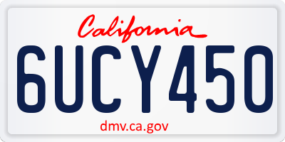 CA license plate 6UCY450