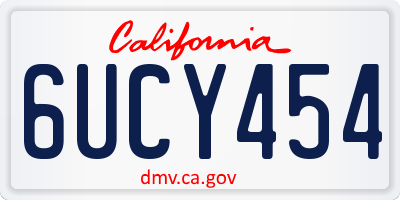 CA license plate 6UCY454