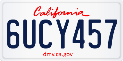 CA license plate 6UCY457