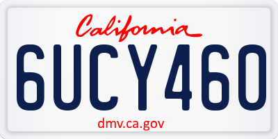 CA license plate 6UCY460