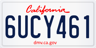 CA license plate 6UCY461