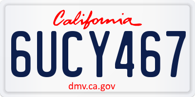 CA license plate 6UCY467