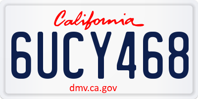 CA license plate 6UCY468