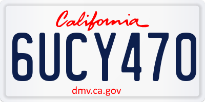 CA license plate 6UCY470
