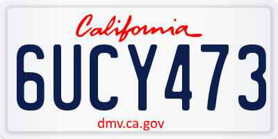 CA license plate 6UCY473