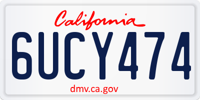 CA license plate 6UCY474
