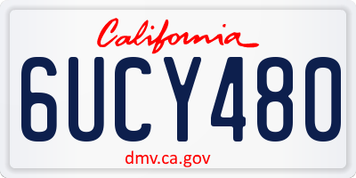 CA license plate 6UCY480
