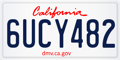 CA license plate 6UCY482
