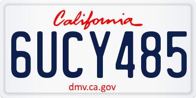 CA license plate 6UCY485