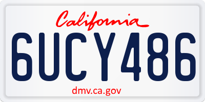 CA license plate 6UCY486