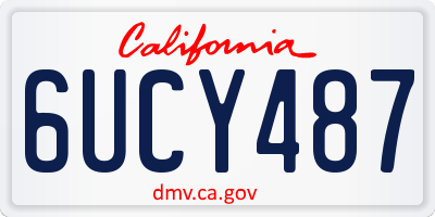 CA license plate 6UCY487